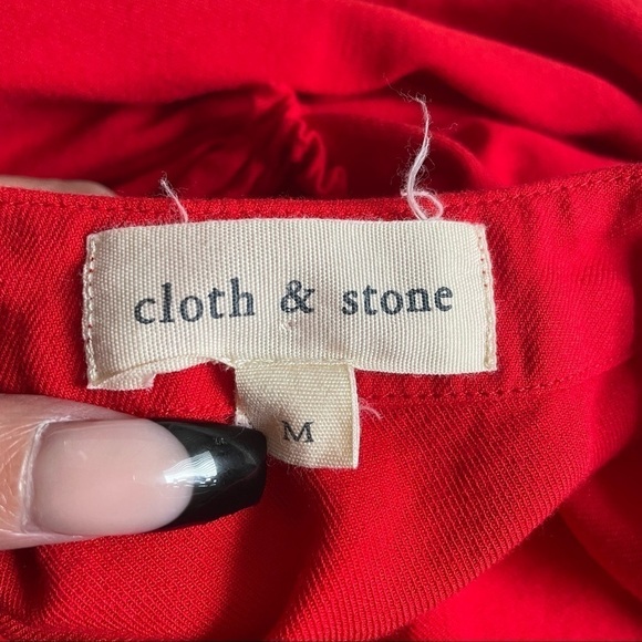 Anthropologie Cloth & Stone Blouse Long Sleeve Tie Open Back Ruffle Top M - Picture 8 of 13